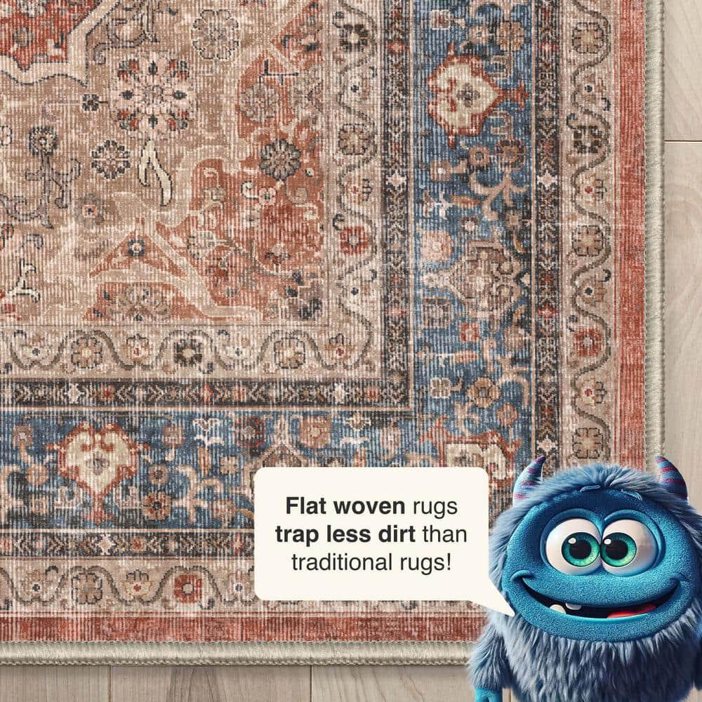 Well Woven Asha Lilith Vintage Oriental Red Blue 5'3" x 7'3" Area Rug