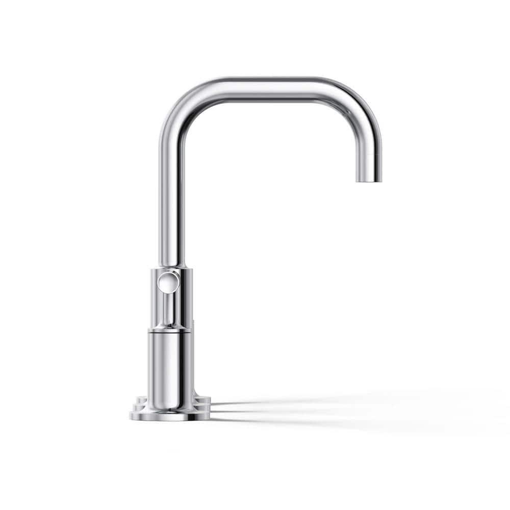 Purist® Widespread Faucet with Drain Assembly Low Lever Handles and Low Gooseneck Spout