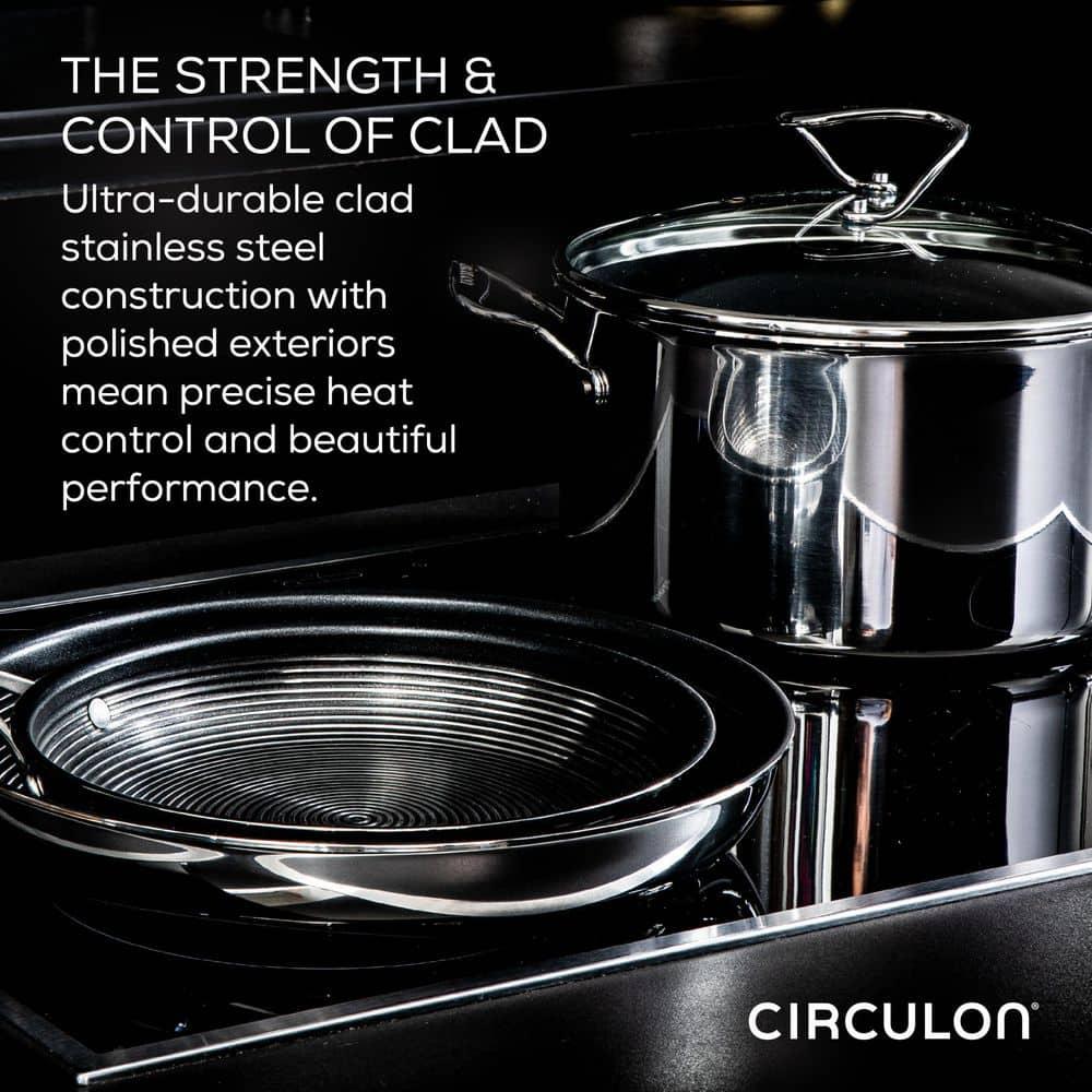 Circulon 11-Piece Stainless Steel Nonstick Cookware Set SteelShield Clad in Silver