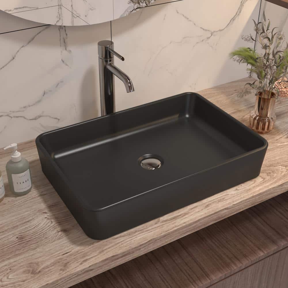 Ally 20" x 13'' Rectangular Vitreous China Vessel Bathroom Sink