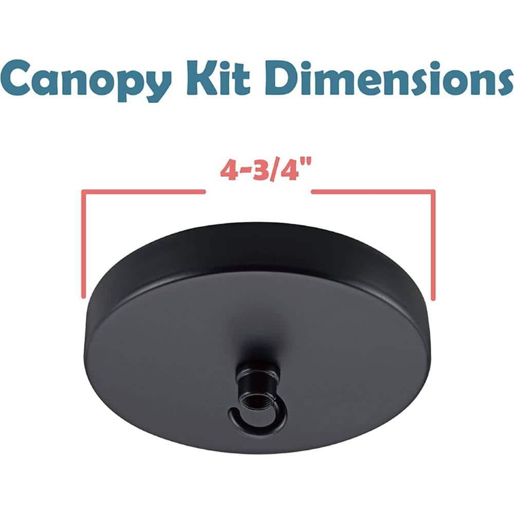 Aspen Creative 21510-12, Contemporary Fixture Canopy Kit, 4-3/4" Diameter, Matte Black, 2 Pack