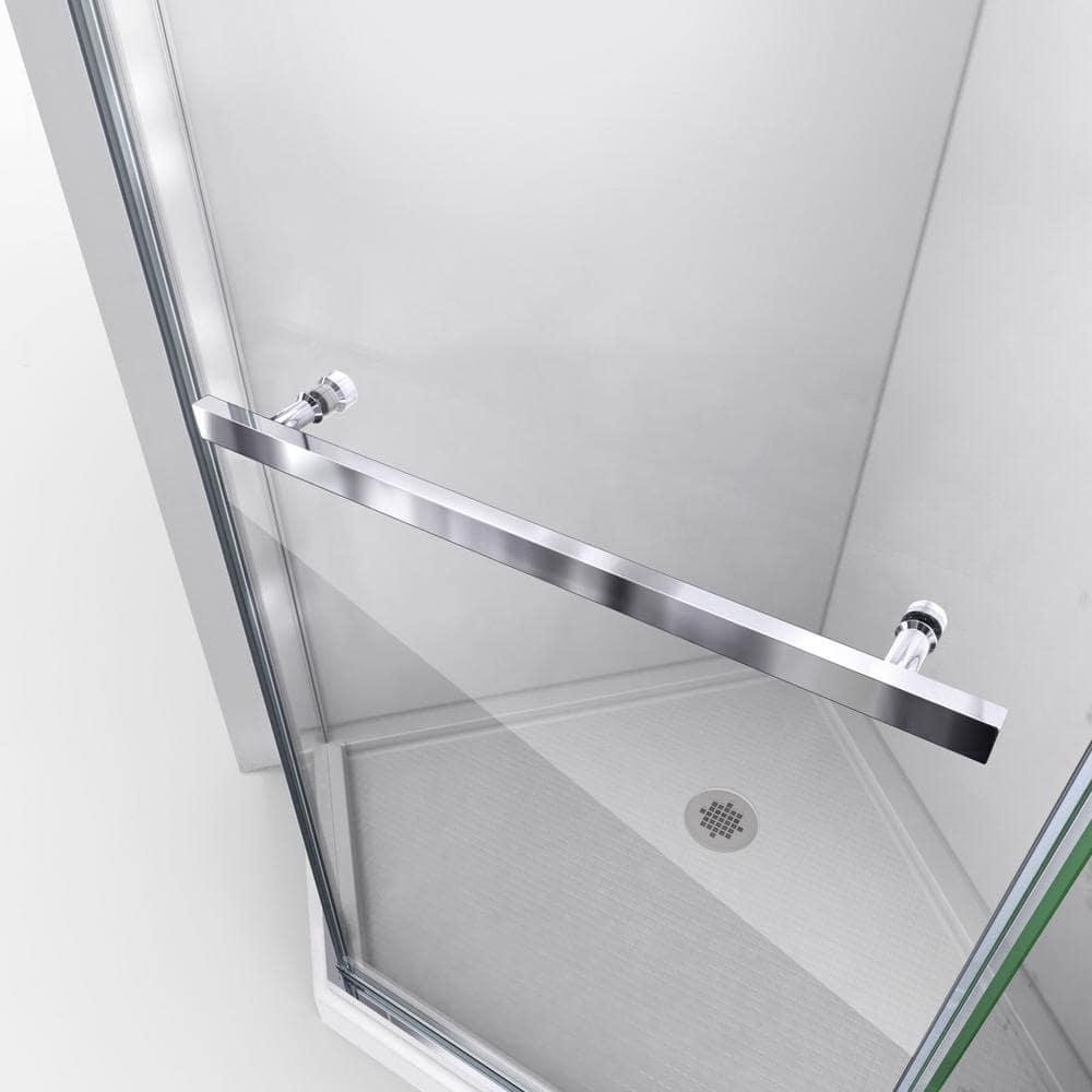 Prism 38" W x 38" D x 74.75" H Frameless Neo-Angle Reversible Shower Kit with Towel Bar and Base Included