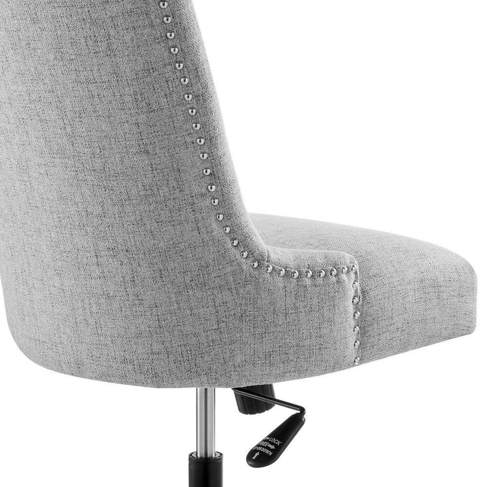 Modway Empower Channel Tufted Fabric Office Chair Black/Light Gray: Modern Desk Chair with Casters, Adjustable Height
