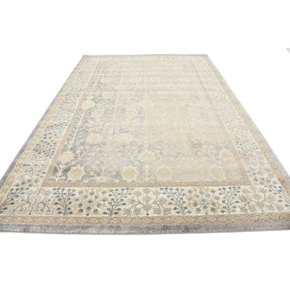 Unique Loom 7' 1 x 10' 0 Gray Salzburg Gneis Area Rug