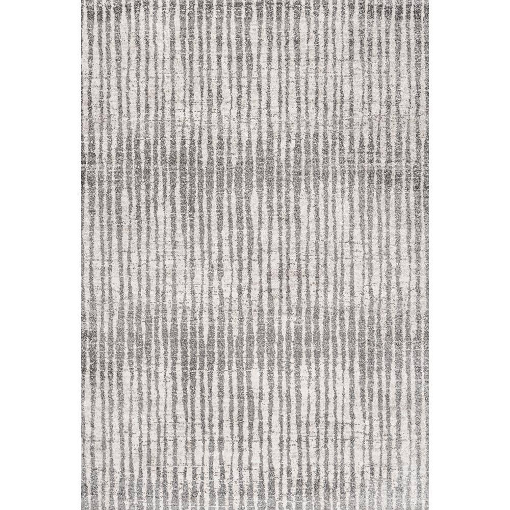 3'x5' Skoura Modern Bold Stripe Area Rug, Beige/Dark Gray - JONATHAN Y