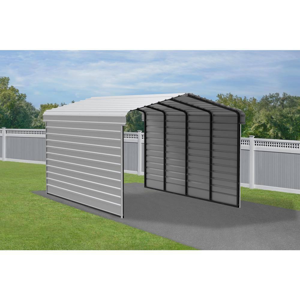 Arrow Arrow Steel Carport with 2 Side Wall Kits, 12x20x09