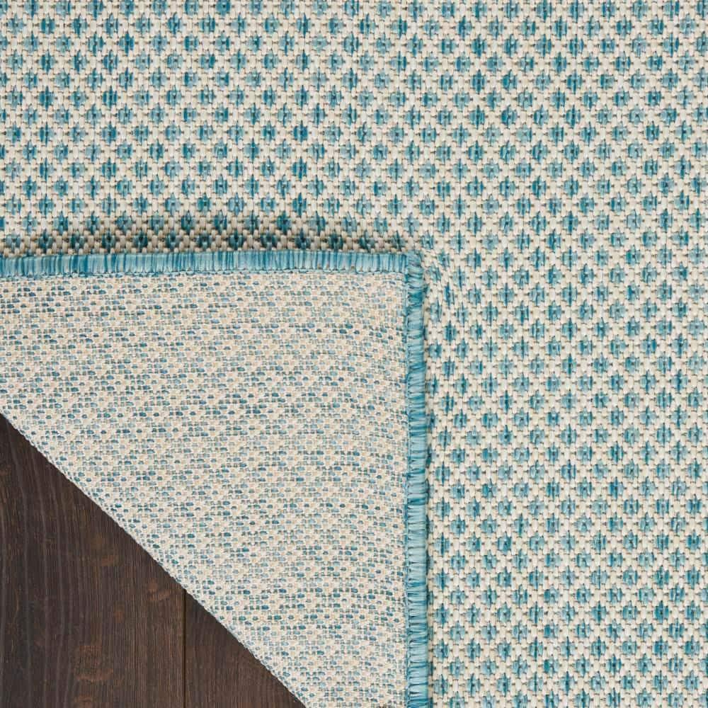 Nourison Courtyard COU01 Indoor/outdoor Area Rug - Ivory Aqua 3' x 5'
