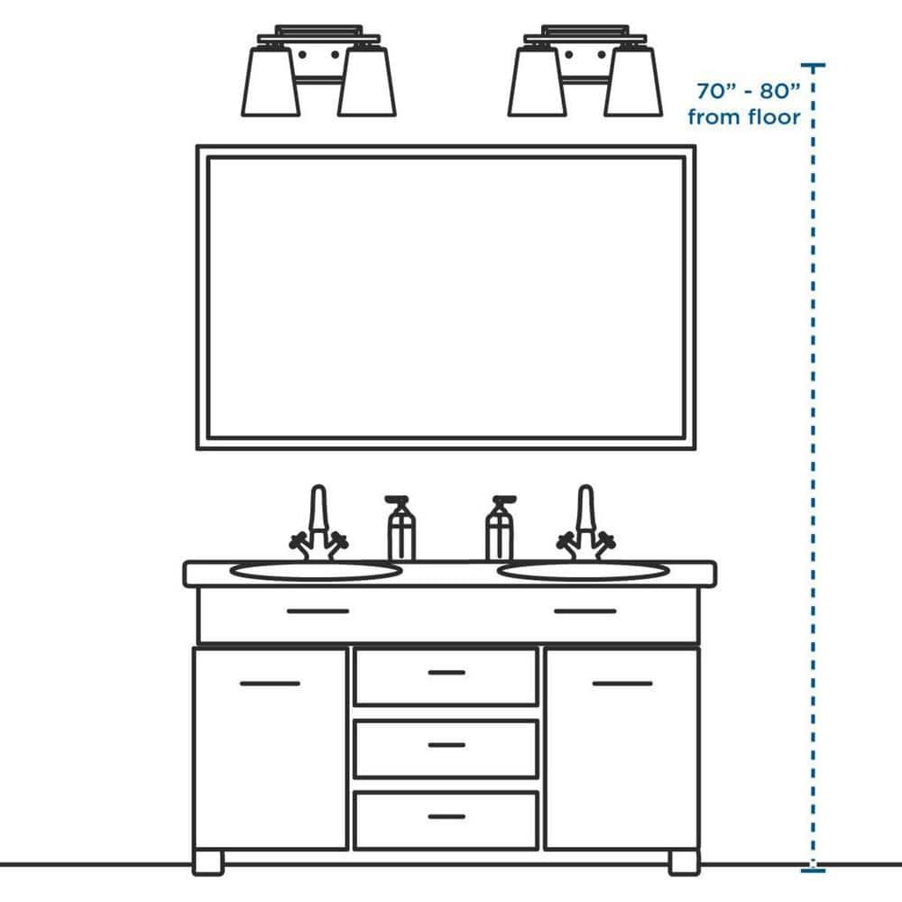 Progress Lighting Replay 2-Light Bath Vanity, Brushed Nickel, Porcelain Shade