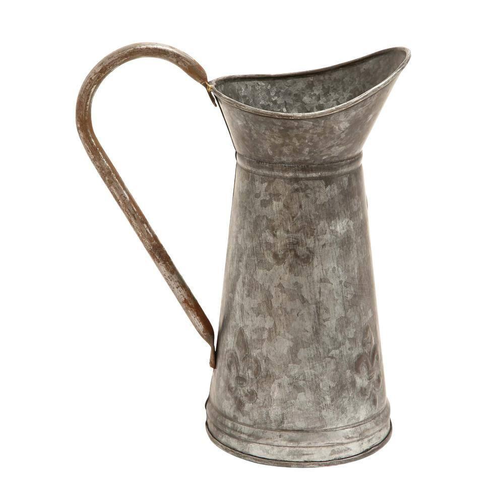 DecMode 10" x 12" Indoor Outdoor Brown Metal Watering Can Planter