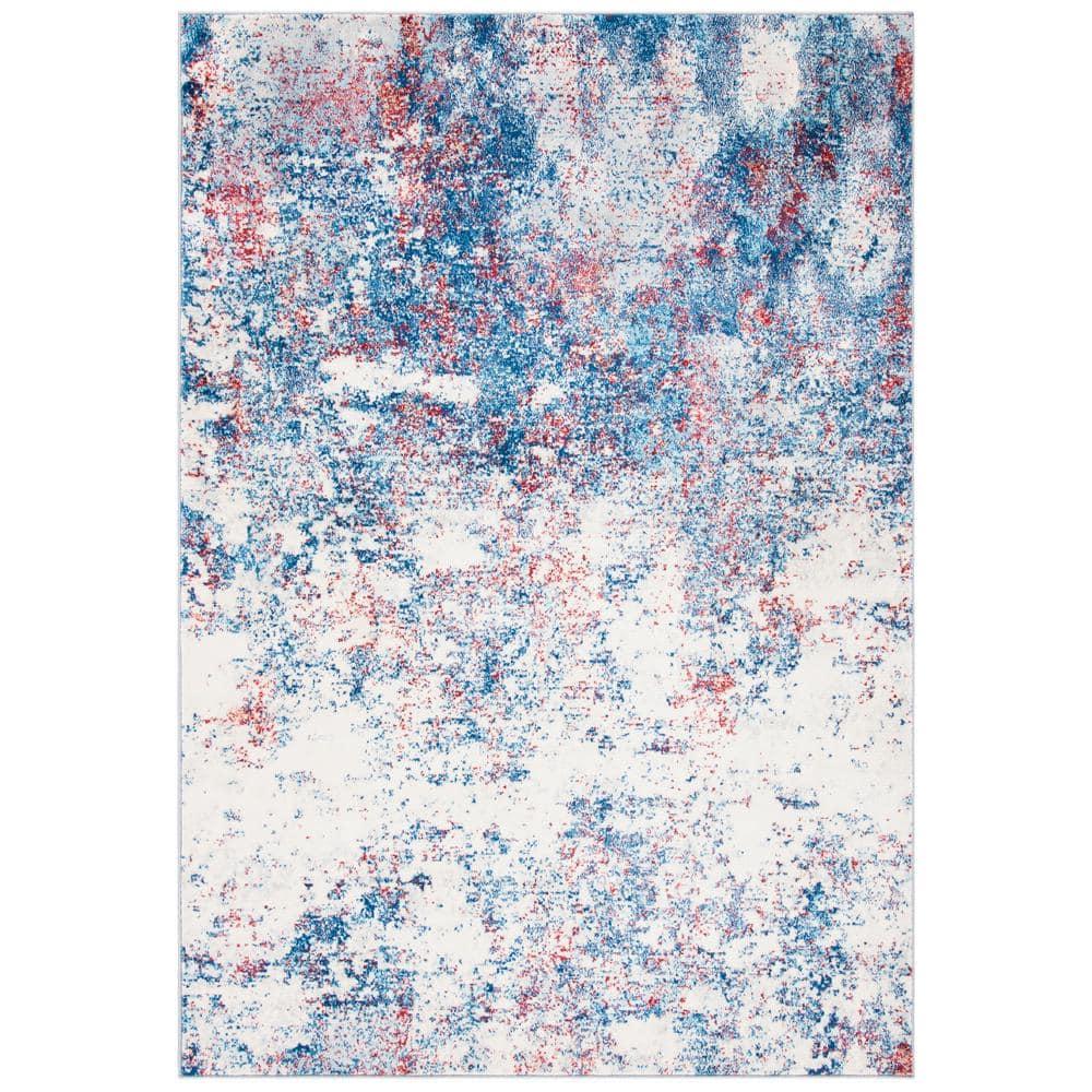Brentwood BNT822 Power Loomed Area Rug - Navy/Red - 5'3"x7'6" - Safavieh.