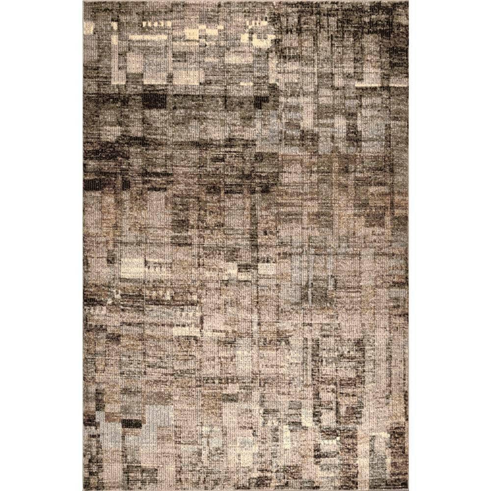 Nuloom Lilly Abstract 5x8 Indoor Area Rug for Living Room Bedroom Dining Room Kitchen, Brown/Ivory