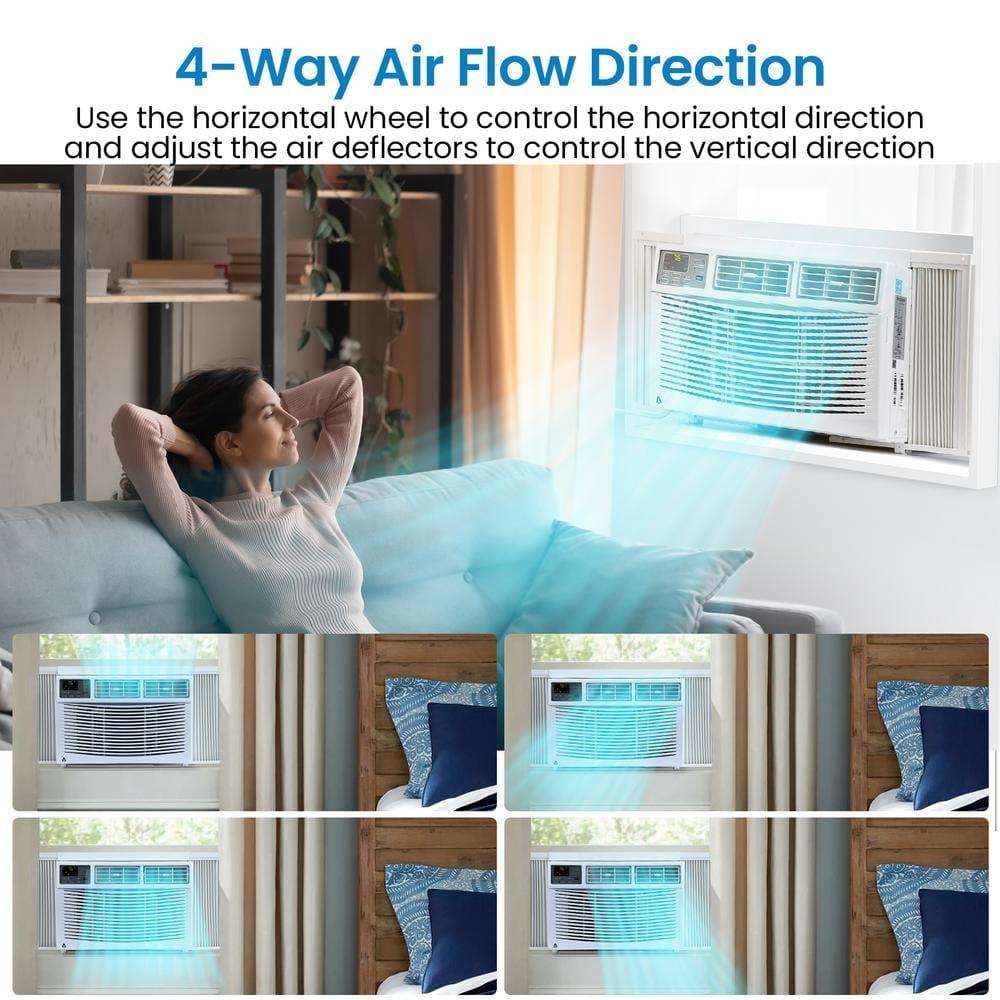 8,000 BTU (DOE) 115 Volts Window Air Conditioner Cools 350 sq. ft. with Remote and APP Control in White