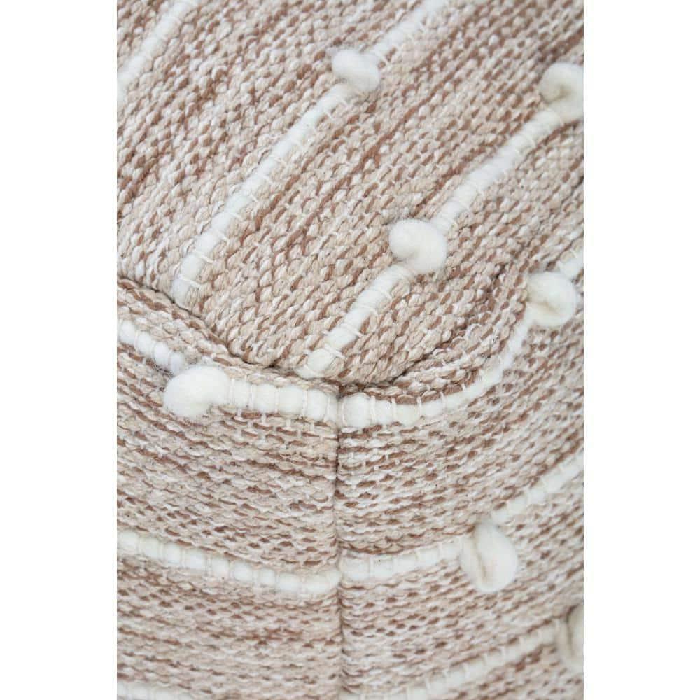 Penelope Pouf Ottoman Brown/Ivory - Anji Mountain: Cotton Blend, No Assembly, Fair Trade Certified