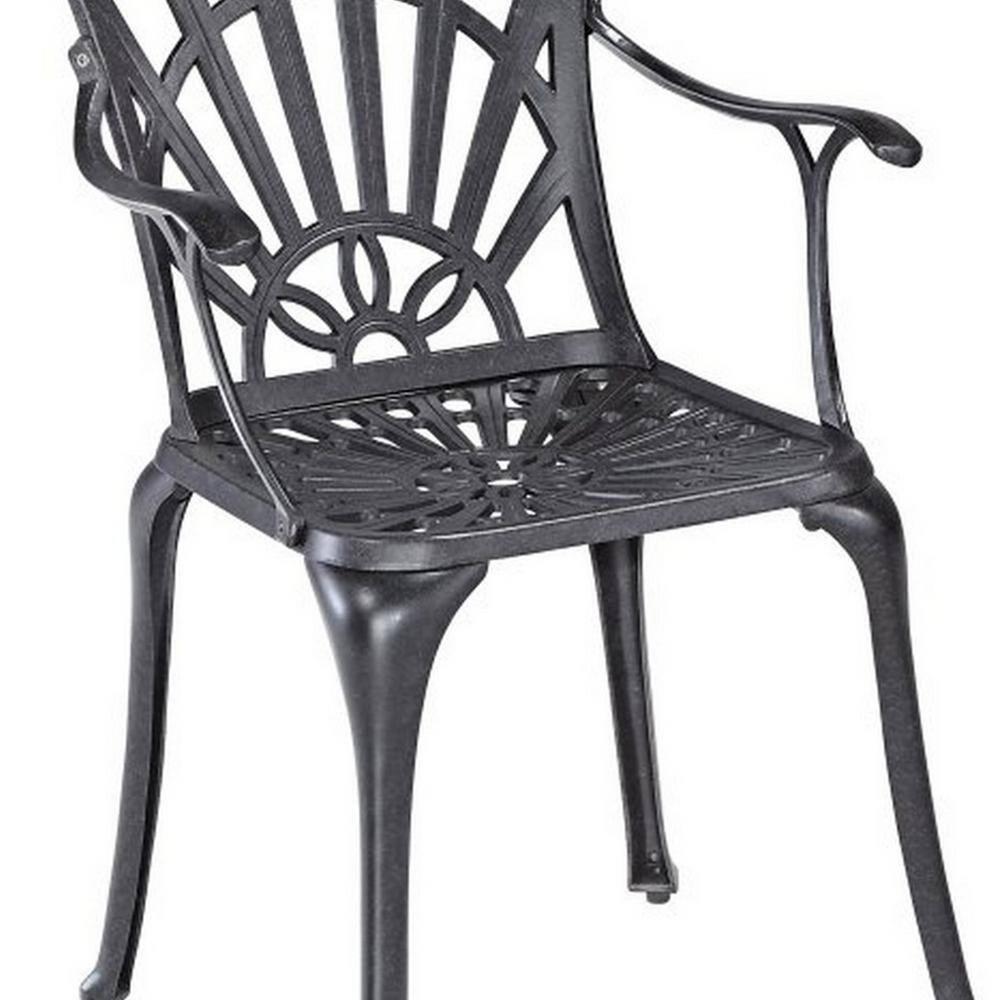 Homestyles Grenada Aluminum Outdoor Chair Pair in Charcoal