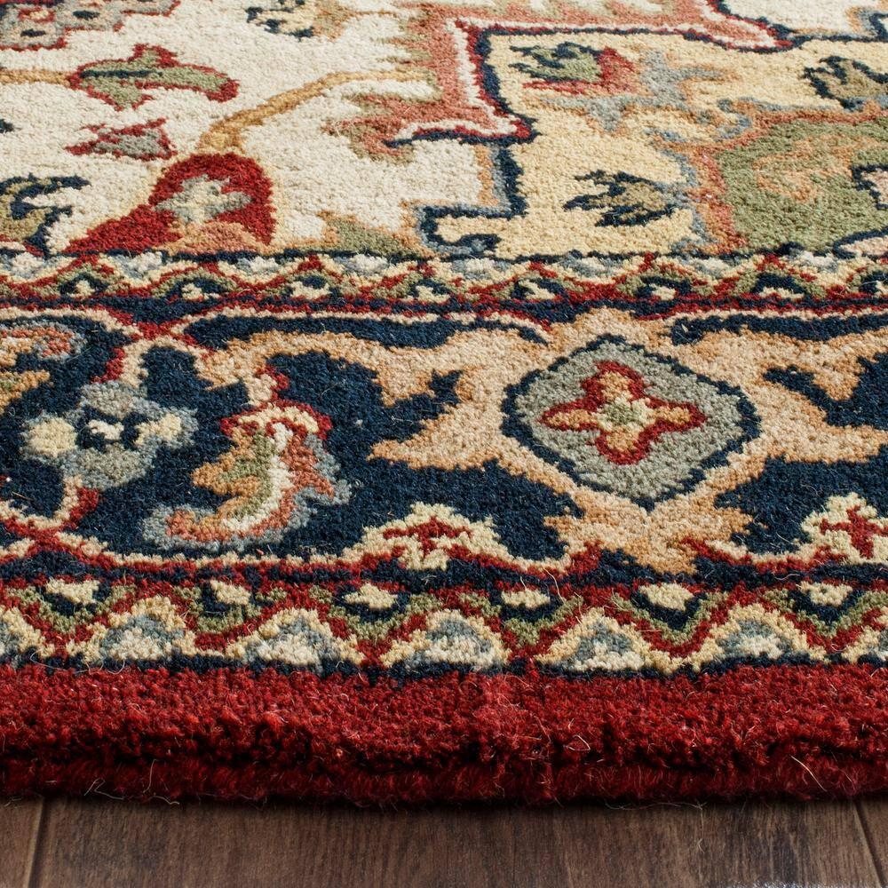 SAFAVIEH Heritage York Oriental Wool Area Rug, Red, 10' x 10' Square