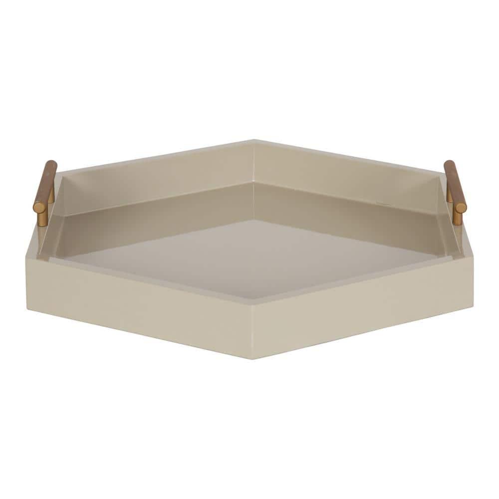 Kate and Laurel Lipton Tray, 18x18, Brown and Gold