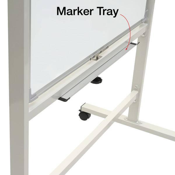 Reversable Whiteboard on Wheels - 36"x 42" (White Frame)