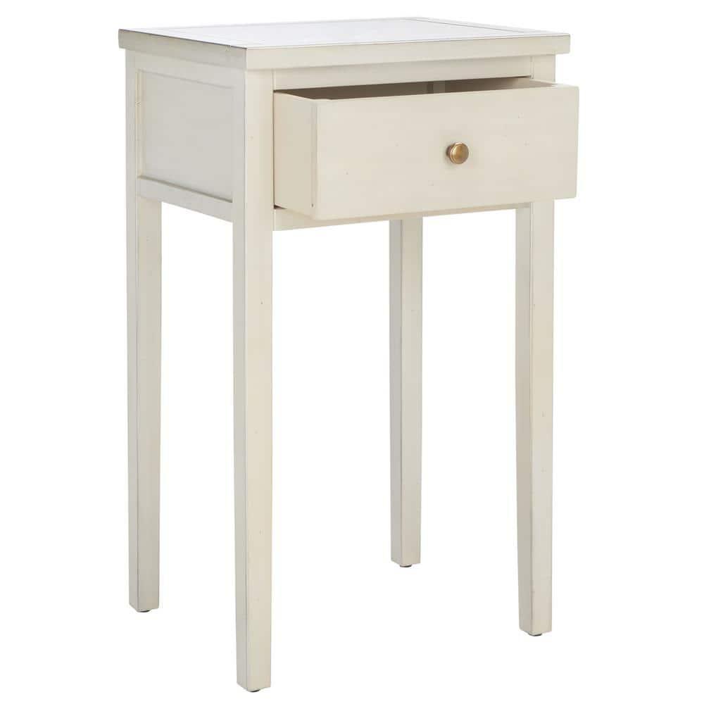SAFAVIEH Abel Nightstand With Storage Drawer White Birch