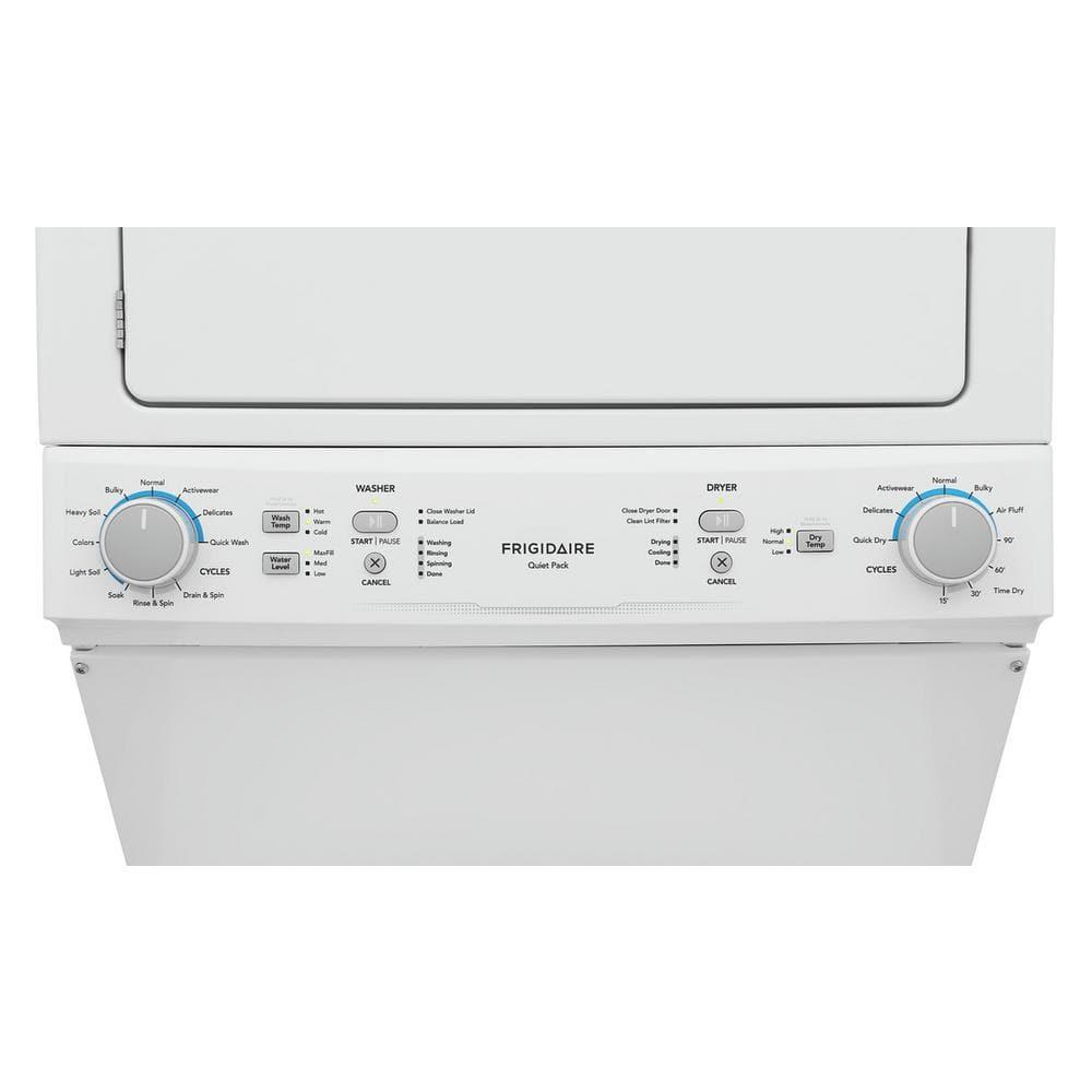 Frigidaire Electric Long Vent Stacked Laundry Center - 3.9 Cu. Ft Washer and 5.5 Cu. Ft. Dryer