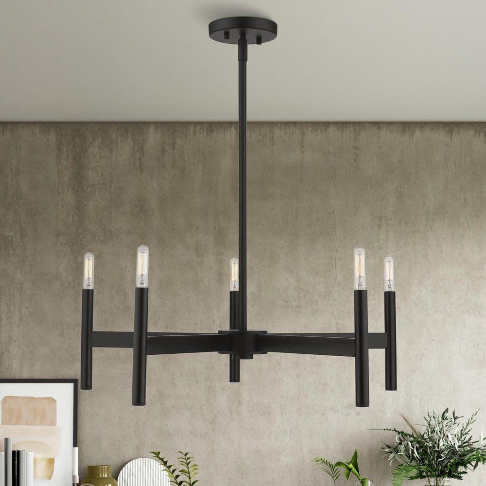 Livex Lighting Copenhagen 5 - Light Chandelier in  Black