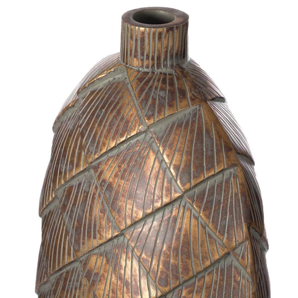 Uniquewise 37-inch-tall Cylinder Antique Floor Vase – Modern Living Room Decor - Ceramic Rustic Elegant Home Accent with Vintage Charm