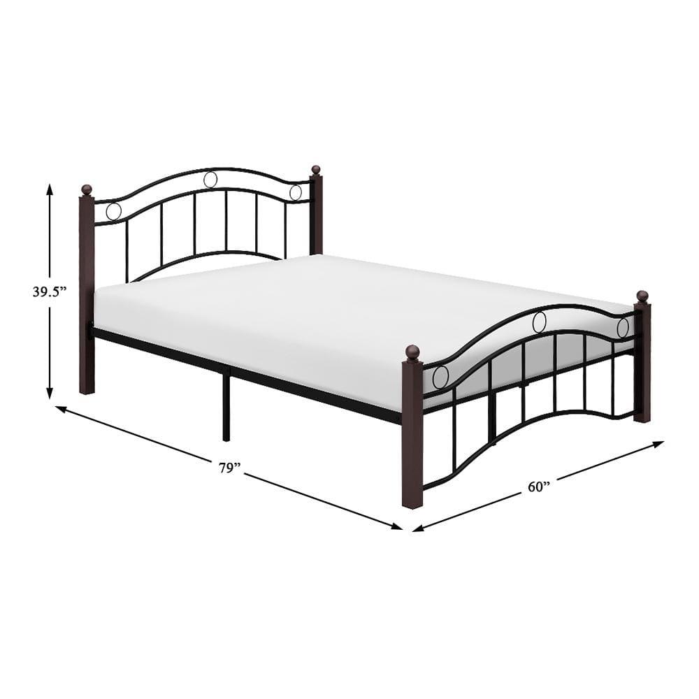 Weston Home Lexicon Averny Traditional Metal Frame Full Platform Bed in Black