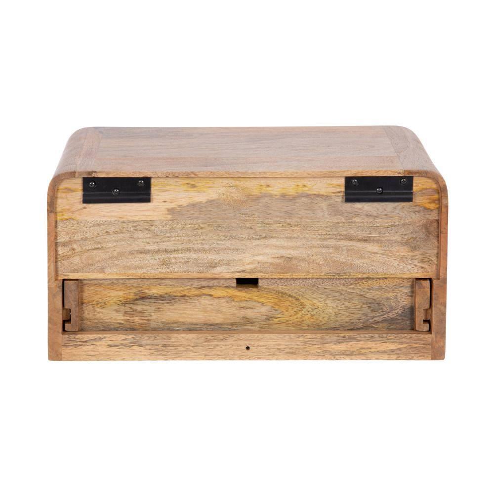 Kate and Laurel Kato Rectangle Wood Floating Side Table, 18x10x9, Natural