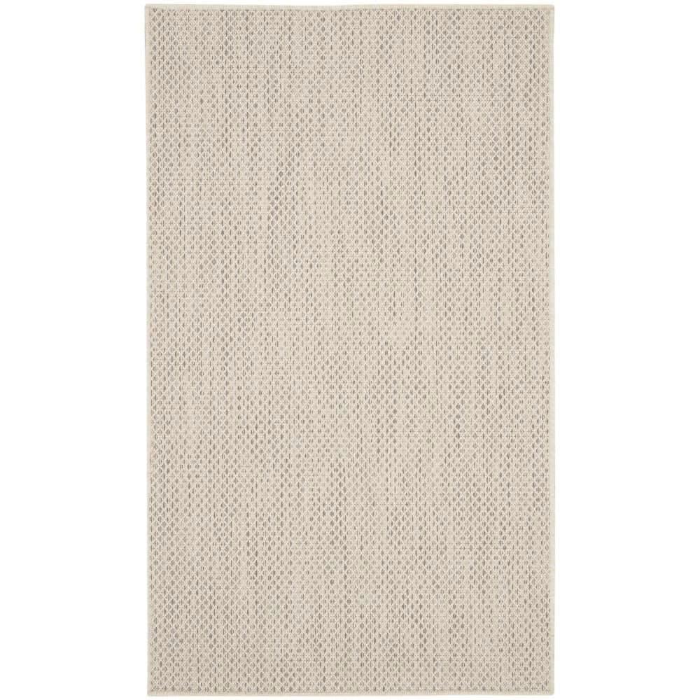 Nourison Courtyard COU01 Indoor/outdoor Area Rug - Ivory Silver 3' x 5'