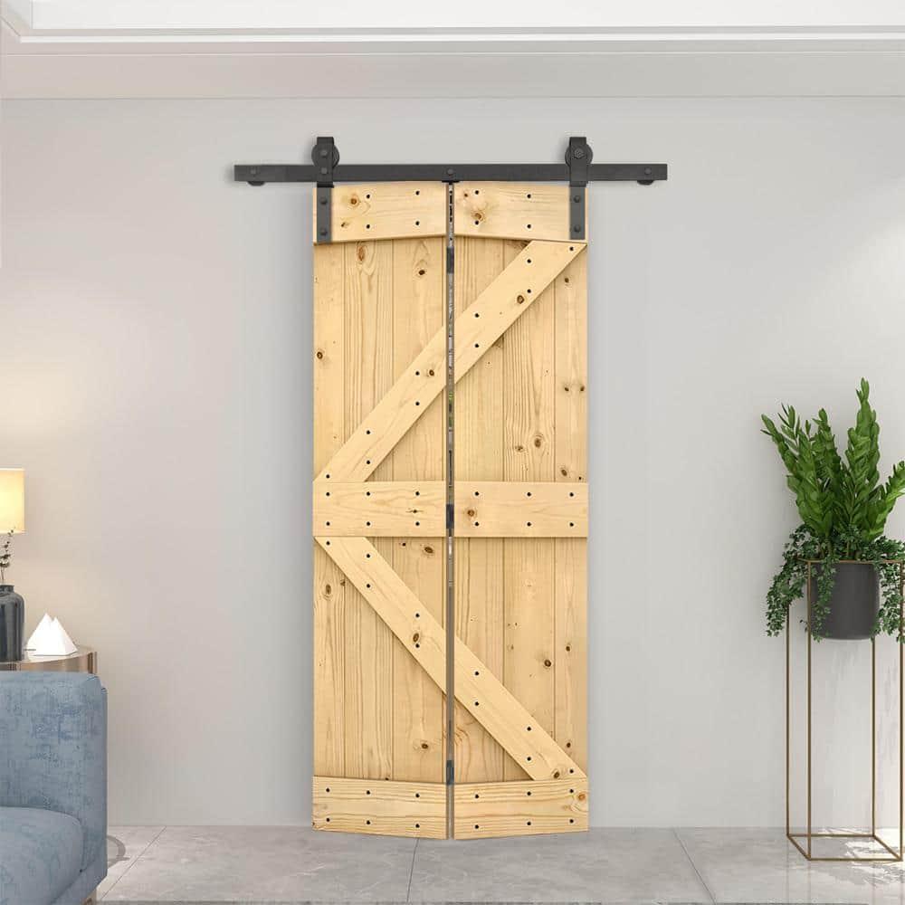 84'' Solid Wood Barn Doors Painted