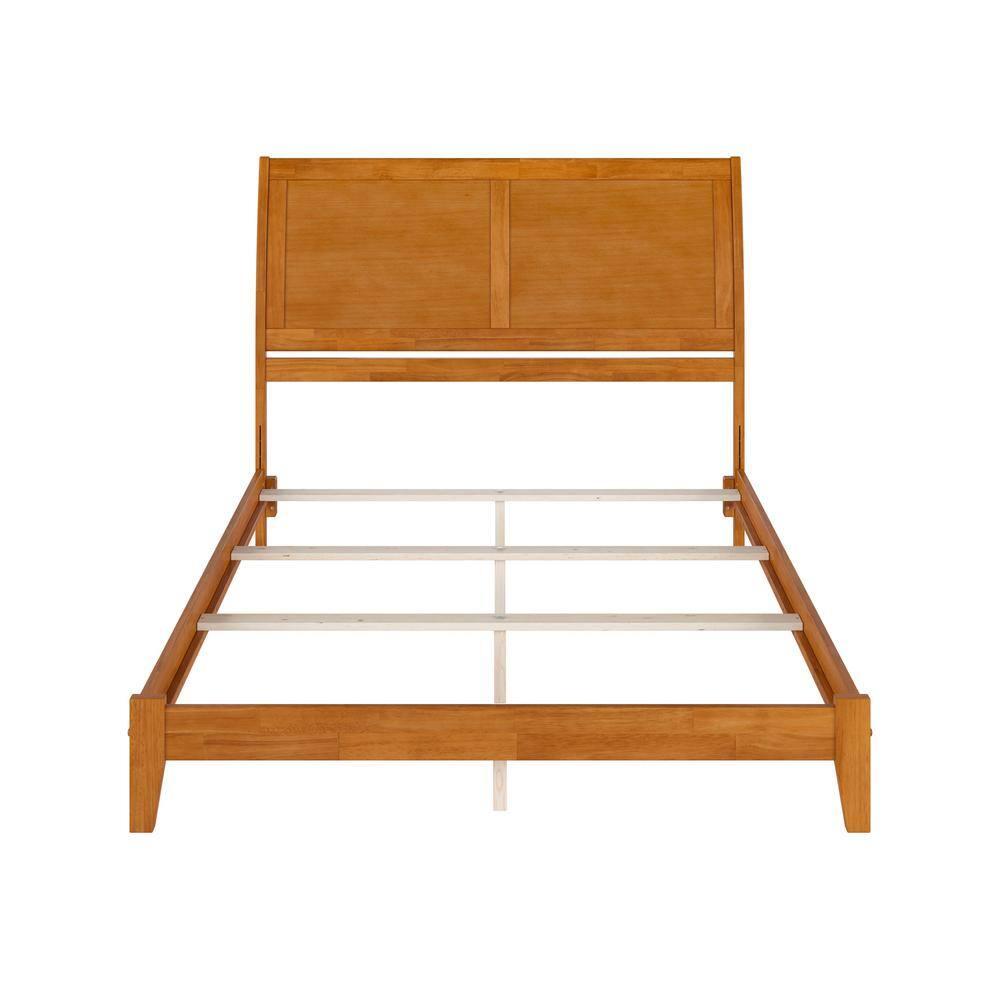 AFI Portland Queen Solid Wood Foundation Bed, Light Toffee