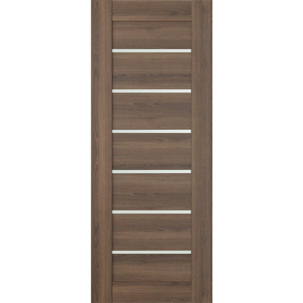 Belldinni Avon 07-02 Paneled Manufactured Wood and Frosted Glass Interior Door Slab