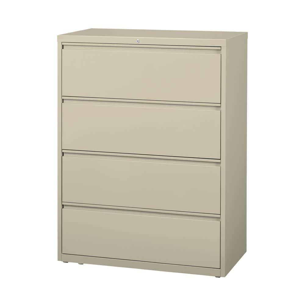Lorell Lateral File 4-Drawer 42" x 18.6" x 52.5", File Cabinet, A4, Putty