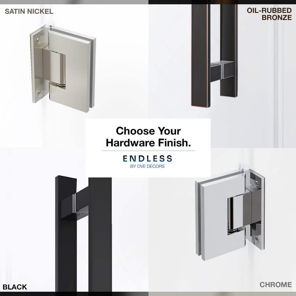 Endless Tampa-Pro 32" W x 72" H Corner Frameless Shower Kit, Door, Panel, Base