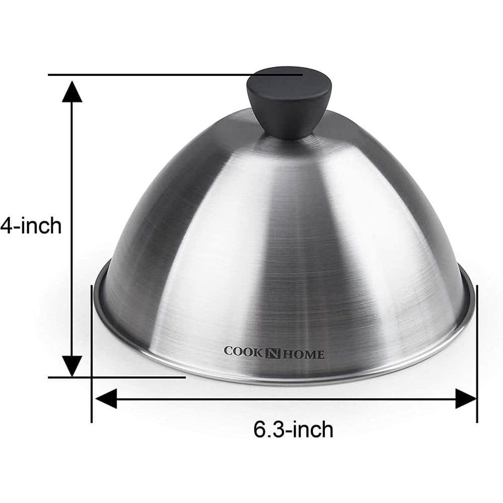 Cook N Home Cook N Home 6 in. 2 Pieces Stainless Steel Lid (Set of 2)