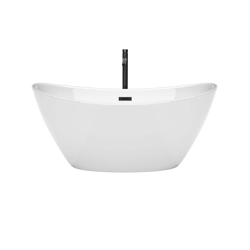 Dorrit 60" x 32" Freestanding Soaking Acrylic Bathtub with Faucet