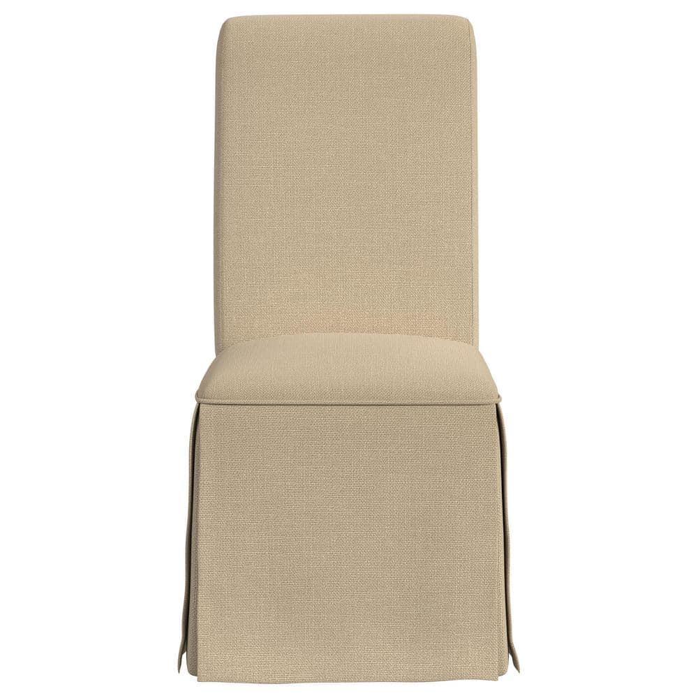 Coaster Shawna Fabric Upholstered Skirted Dining Chair in Khaki