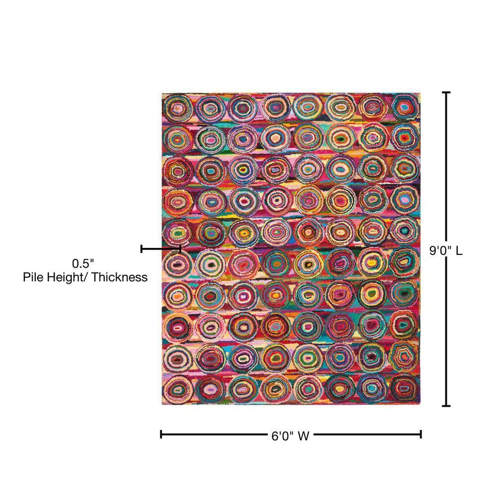 Nantucket NAN143 Hand Tufted Area Rug - Pink/Multi - 6'x9' - Safavieh.