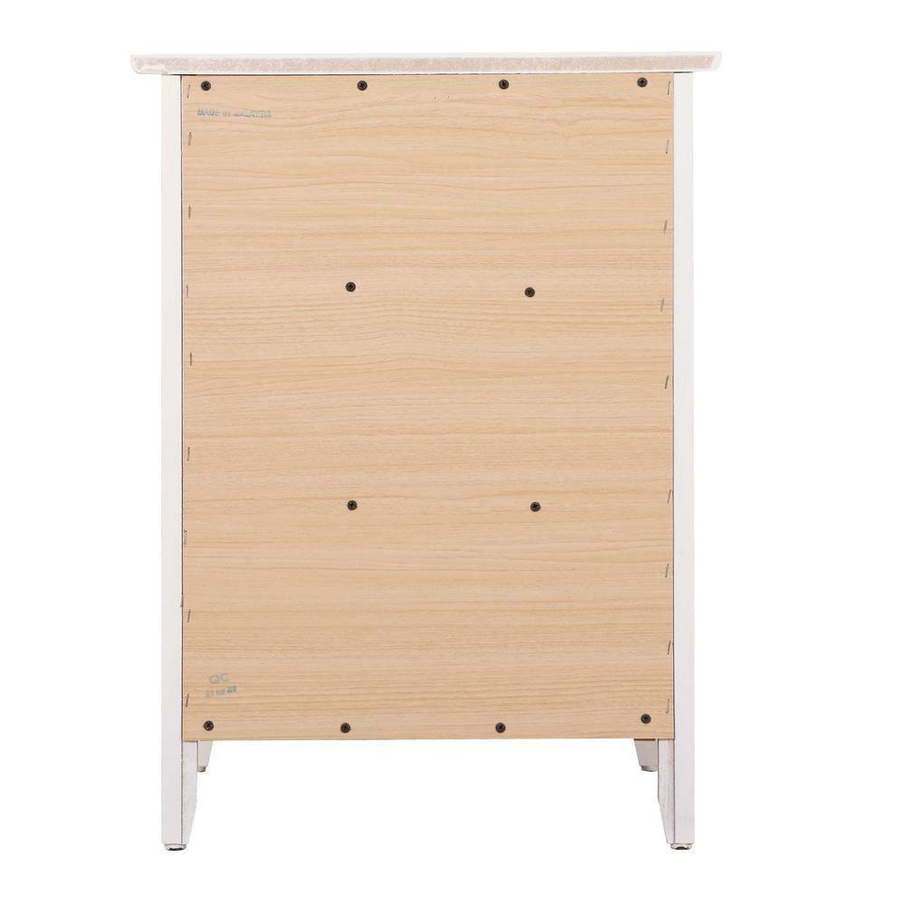 Passion Furniture Daniel 3-Drawer White Nightstand (25 in. H x 19 in. W x 15 in. D)