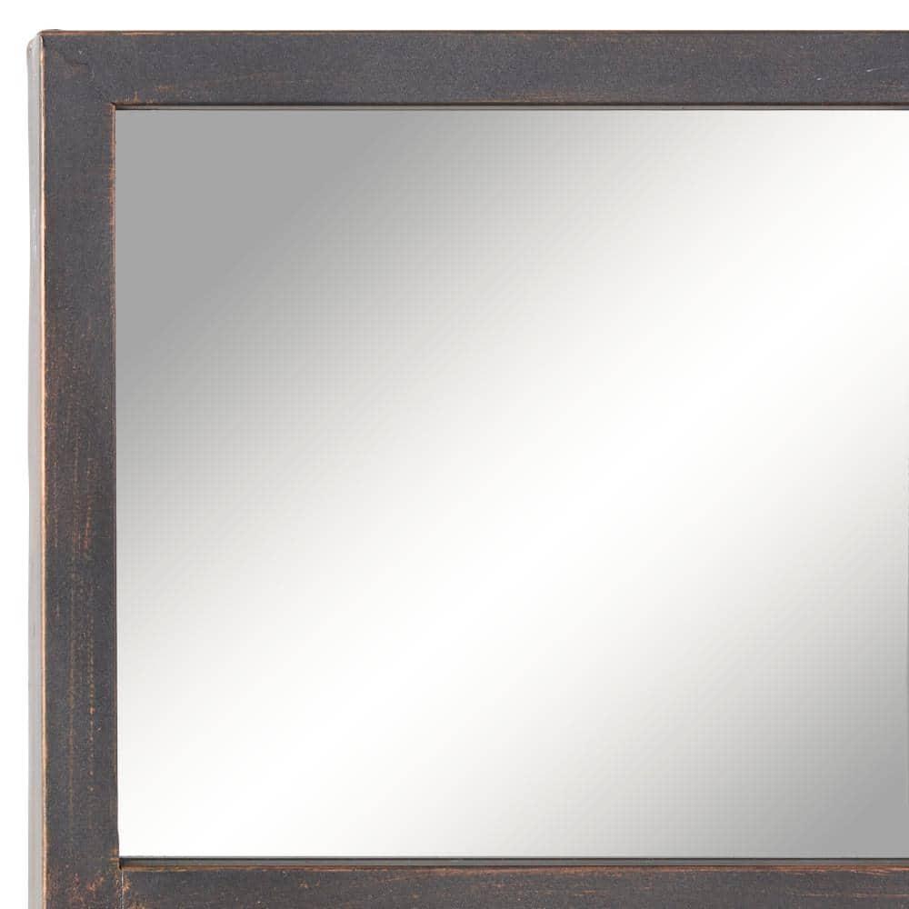 Glass Window Pane Inspired Wall Mirror Black - Olivia & May: Industrial Style, 45x35.38", Iron Frame