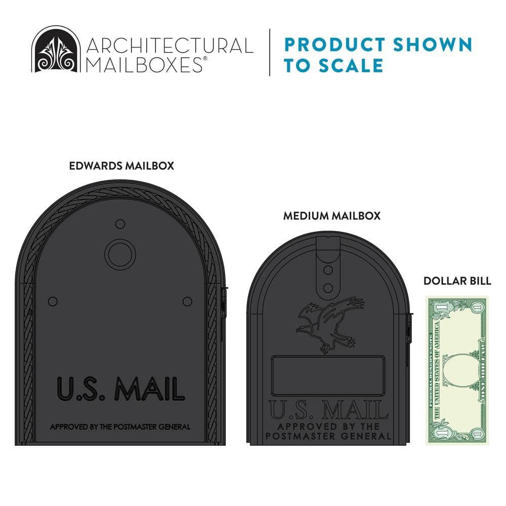 Architectural Mailboxes Edwards Post Mount Mailbox Black