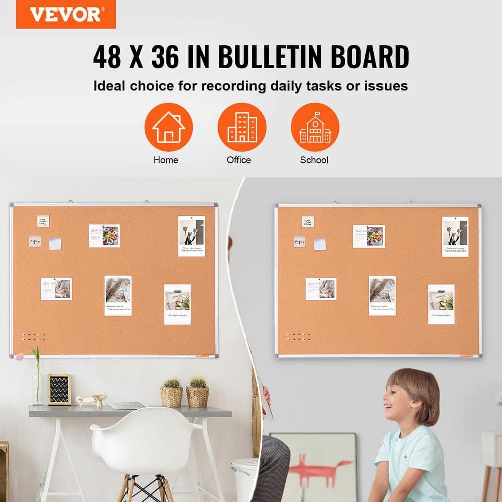 Stellweilan Tessberg 48"x36" Large Cork Board – Wall-Mounted Bulletin Board with Pin Board – Perfect for School, Home, Office