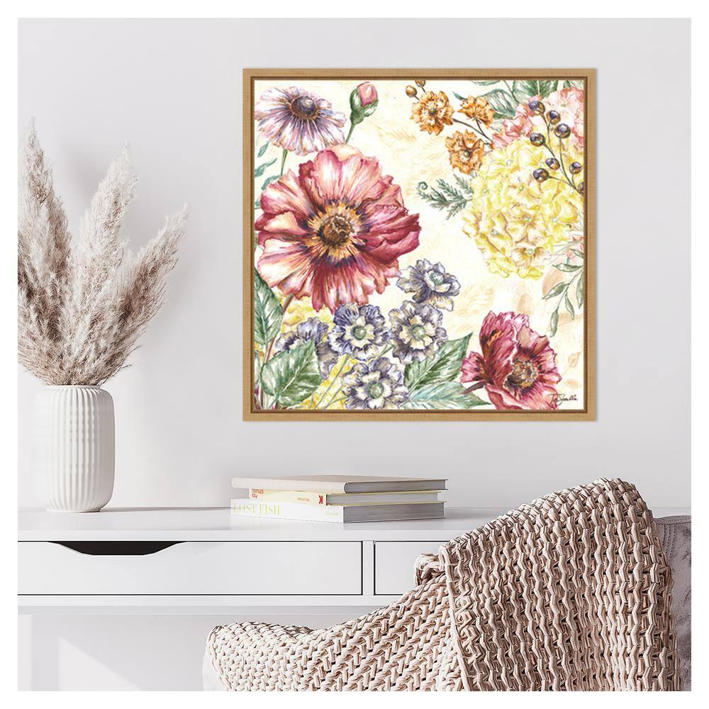 Amanti Art 22"x22" Wildflower Medley I by Tre Sorelle Studios Framed Canvas Wall Art Print
