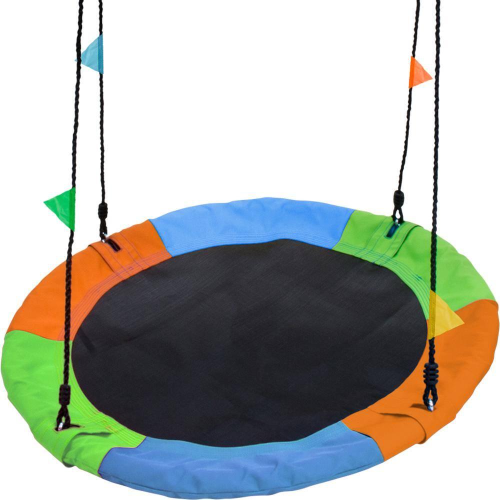 Sorbus Sorbus Saucer Tree Swing 24" Adjustable Ropes, 220lb Capacity in Rainbow