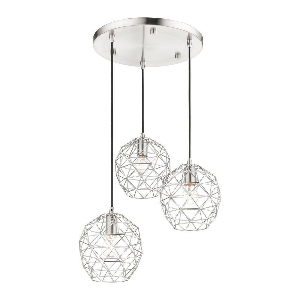 Livex Lighting Geometrix 3 - Light Pendant in  Brushed Nickel
