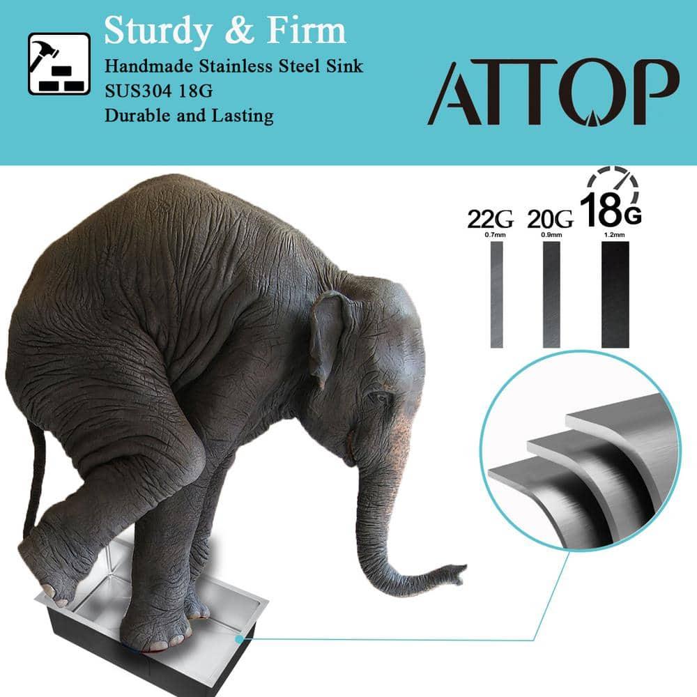 DIRECTUNIT 30 Inch Undermount Kitchen Sink 18 Gauge Stainless Steel Single Bowl