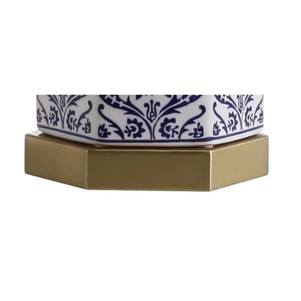 JONATHAN Y JYL3050A Diana 23.5" Ginger Jar Ceramic/Metal LED Table Lamp Classic Traditional Bedside Desk Nightstand Lamp for Bedroom Living Room Office College Bookcase LED Bulb Included, Blue/White