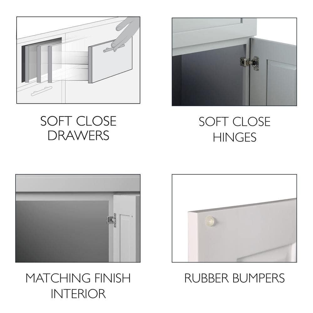 Design House Brookings 48 Inch Bathroom Vanity, Ready to Assemble, Solid Wood, Sherwin Williams – Design House, 599001-