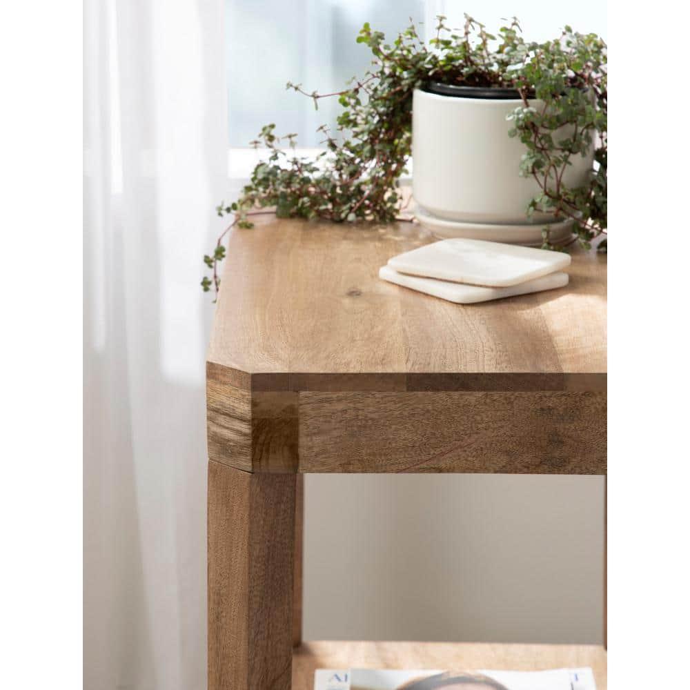 Kate and Laurel Talcott Rectangle Wood Side Table, 22x14x26, Natural