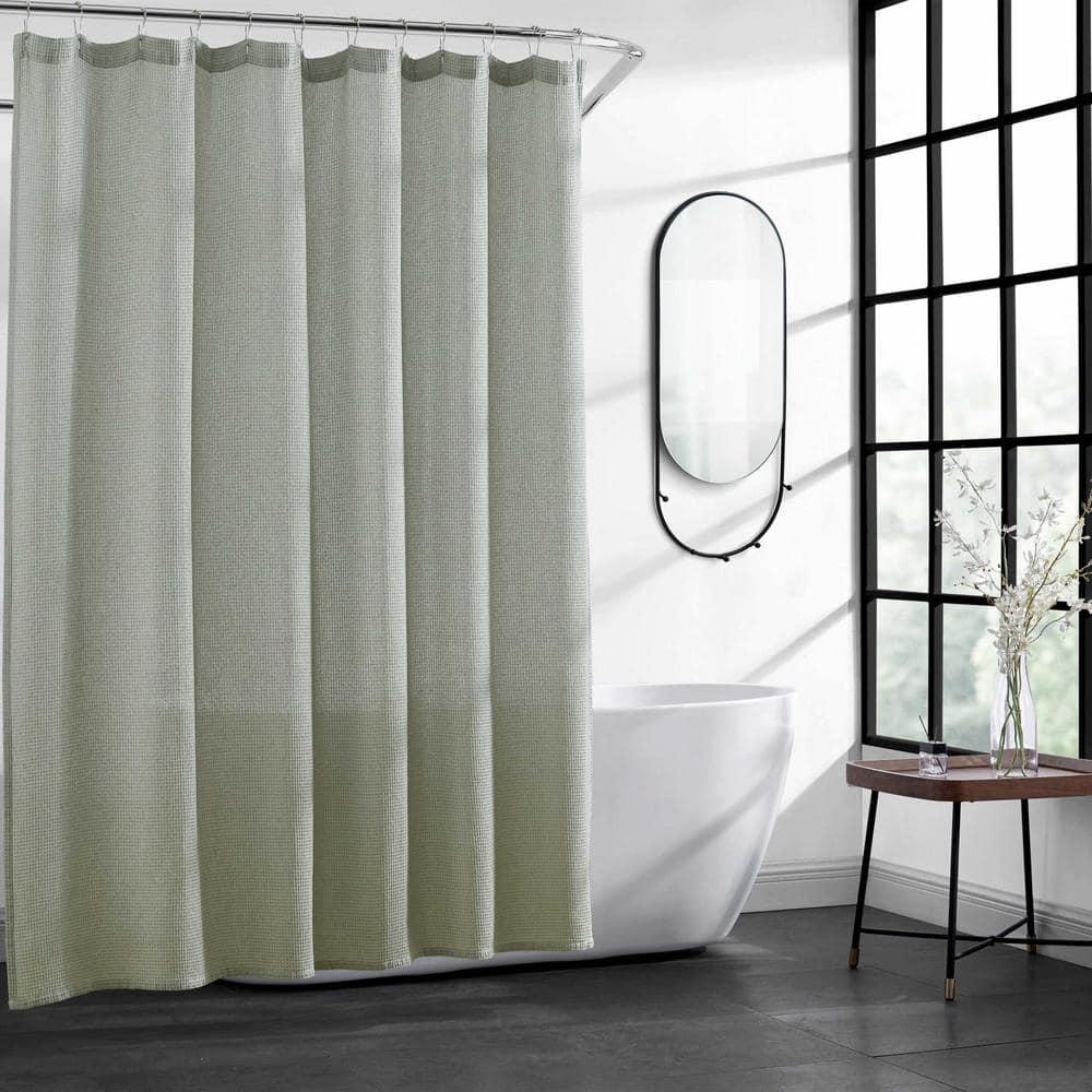 Kenneth Cole Kenneth Cole Solid Waffle Cotton Blend Shower Curtain