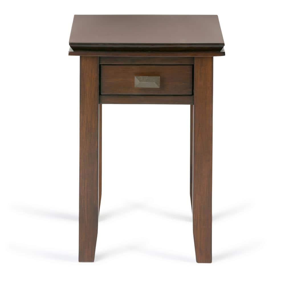 Simpli Home Artisan Solid Wood Transitional Narrow Side Table with Drawer